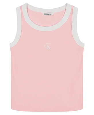 Calvin Klein Big Girls Contrast Rib Tank Top