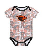 Outerstuff Newborn Black Oregon State Beavers Sunday Comics Bodysuit 3-Pack