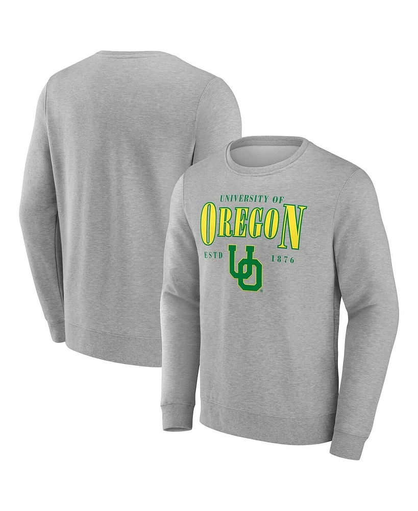 Fanatics Men's Gray Oregon Ducks True Classics Act Fast Fleece Pullover Sweatshirt