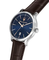 Maserati Men's Date Brown Leather Watch, 42mm