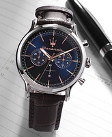 Maserati Men's Chronograph Brown Leather Watch, 42mm