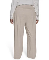 Calvin Klein Plus Windowpane Wide-Leg Pants