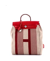 Pre-Owned Hermes Herbag A Dos Zip Backpack H Vibration Toile and Leather