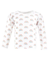 Hudson Baby Girls Thermal Long Sleeve Tees 5pk, Creative Rainbows, 18-24 Months