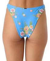 O'Neill Juniors' Printed High-Cut Bikini Bottoms