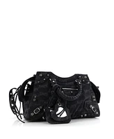 Pre-Owned Balenciaga Medium Neo Cagole City Bag Bb Denim