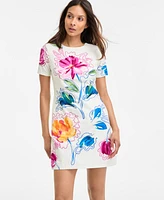 Maggy London Women's Floral-Print Shift Mini Dress