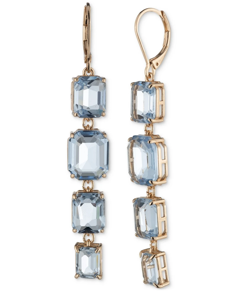 Lauren Ralph Lauren Gold-Tone Light Blue Stone Linear Drop Earrings