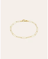 14k Gold Paper Clip Chain Bracelet