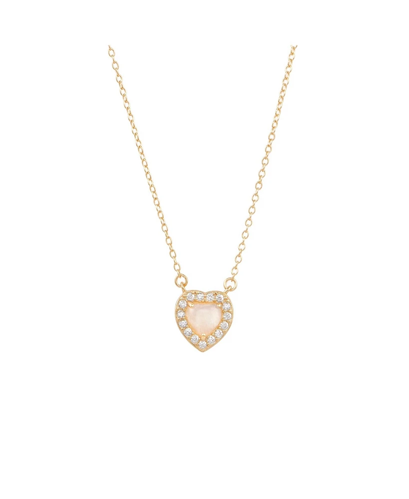 Adornia Fine Heart Halo Necklace 14k gold vermeil
