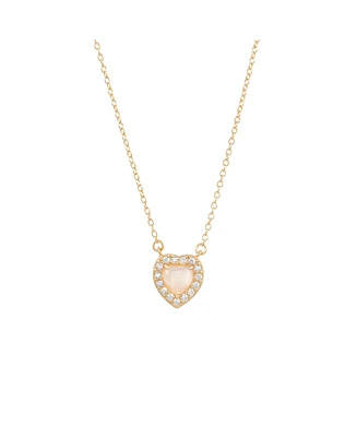 Adornia Fine Heart Halo Necklace 14k gold vermeil