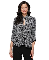 Alex Evenings Petite Mandarin-Collar Jacket & Top Set