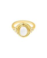 Adornia Fine Moonstone Ring with Side Stones 14k gold vermeil