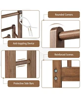 Freestanding Towel Rack 3-Bar Hand Towel Drying Stand with Bottom Storage Shelf