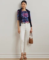 Lauren Ralph Women's Print Stretch Cotton Boatneck Tee