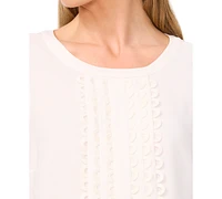 CeCe Women's Scalloped-Bib Sleeveless Top