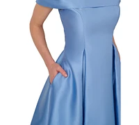Adrianna Papell Women's Off-The-Shoulder Mikado Fit & Flare Dress