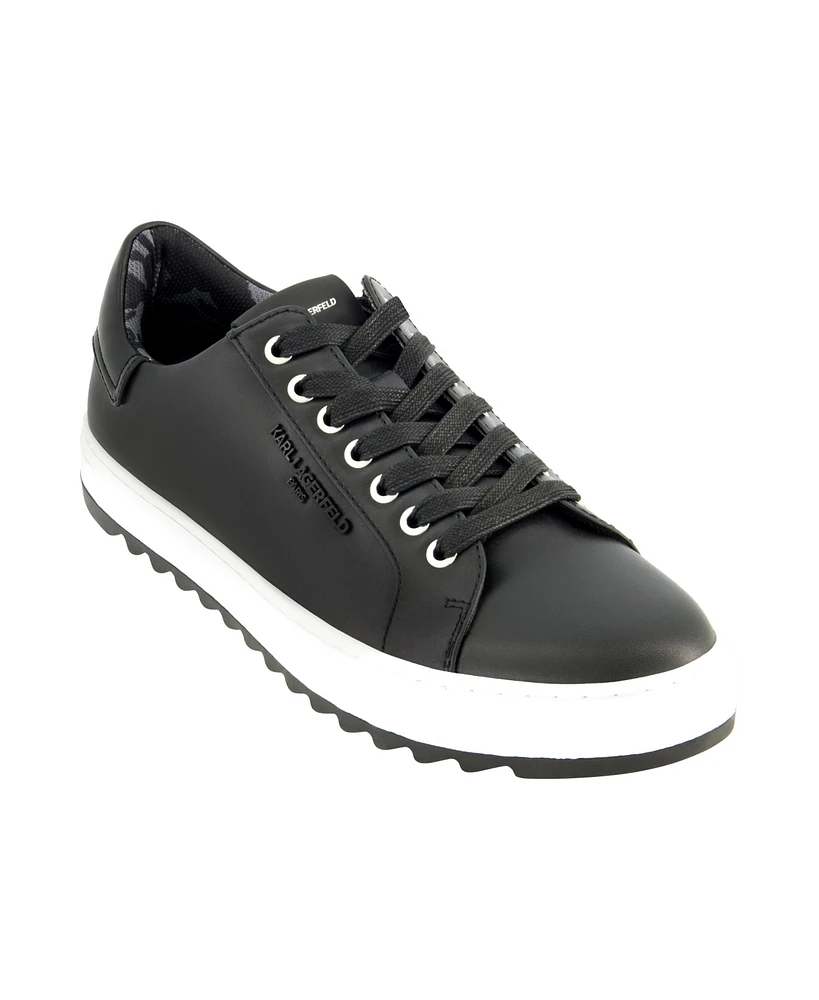 Karl Lagerfeld Paris Men's Logo Plain Toe Bit Sneakers