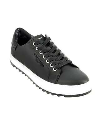 Karl Lagerfeld Paris Men's Logo Plain Toe Bit Sneakers
