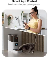 6L Automatic Cat Feeder, WiFi Automatic Dog Feeder with App Control for Remote Feeding, Automatic Cat Food Dispenser with Low Food Sensor and Voice Re