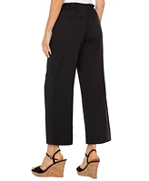 Liverpool Los Angeles Petite Cropped Pull-On Wide-Leg Pants