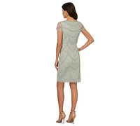 Adrianna Papell Women's Beaded Cap-Sleeve Sheath Dress