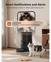 6L Automatic Cat Feeder, WiFi Automatic Dog Feeder with App Control for Remote Feeding, Automatic Cat Food Dispenser with Low Food Sensor and Voice Re