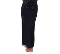 Adrianna Papell Petite Beaded Sleeveless Sheath Gown