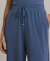 Lauren Ralph Women's Stretch Jersey Wide-Leg Drawcord Pants
