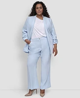 Dkny Plus Ruched-Sleeve Open-Front Blazer