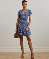 Lauren Ralph Women's Floral Georgette Drop-Waist Dress