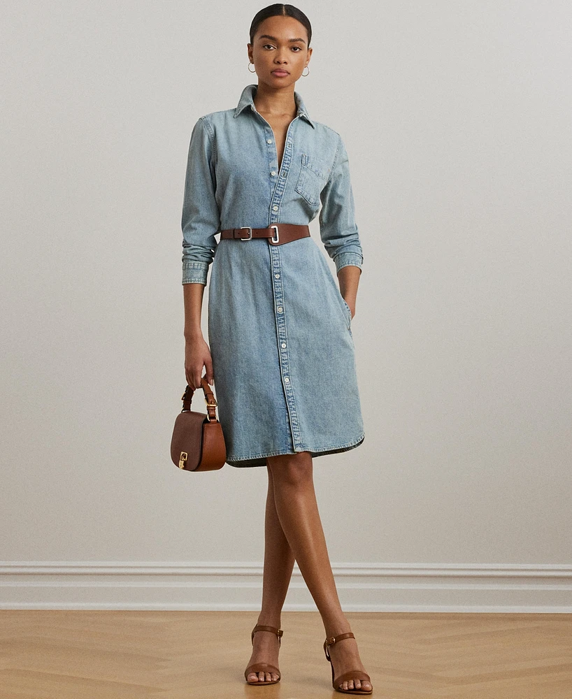 Lauren Ralph Women's Belted Denim Shirtdress
