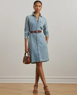 Lauren Ralph Women's Belted Denim Shirtdress