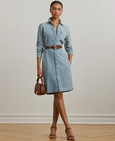 Lauren Ralph Women's Belted Denim Shirtdress