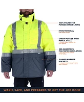 RefrigiWear Big & Tall High Visibility Freezer Edge Insulated Jacket with Reflective Tape