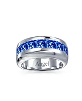 Bling Jewelry Wide Cubic Zirconia Band Ring .925 Sterling Silver