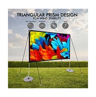 Pyle 80" Portable Outdoor Projection Screen – Lightweight Frame Stand, Hd 16:9 Display