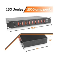 Pyle 15 Amp Power Supply Control Unit – Rack Mountable with 9 Outlets (1800VA)