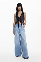 Desigual Women's Asymmetric chiffon blouse