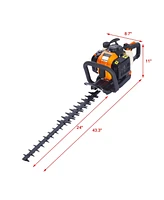 26cc 2 cycle gas powered hedge trimmer , double sided blade 24",recoil gasoline trim blade