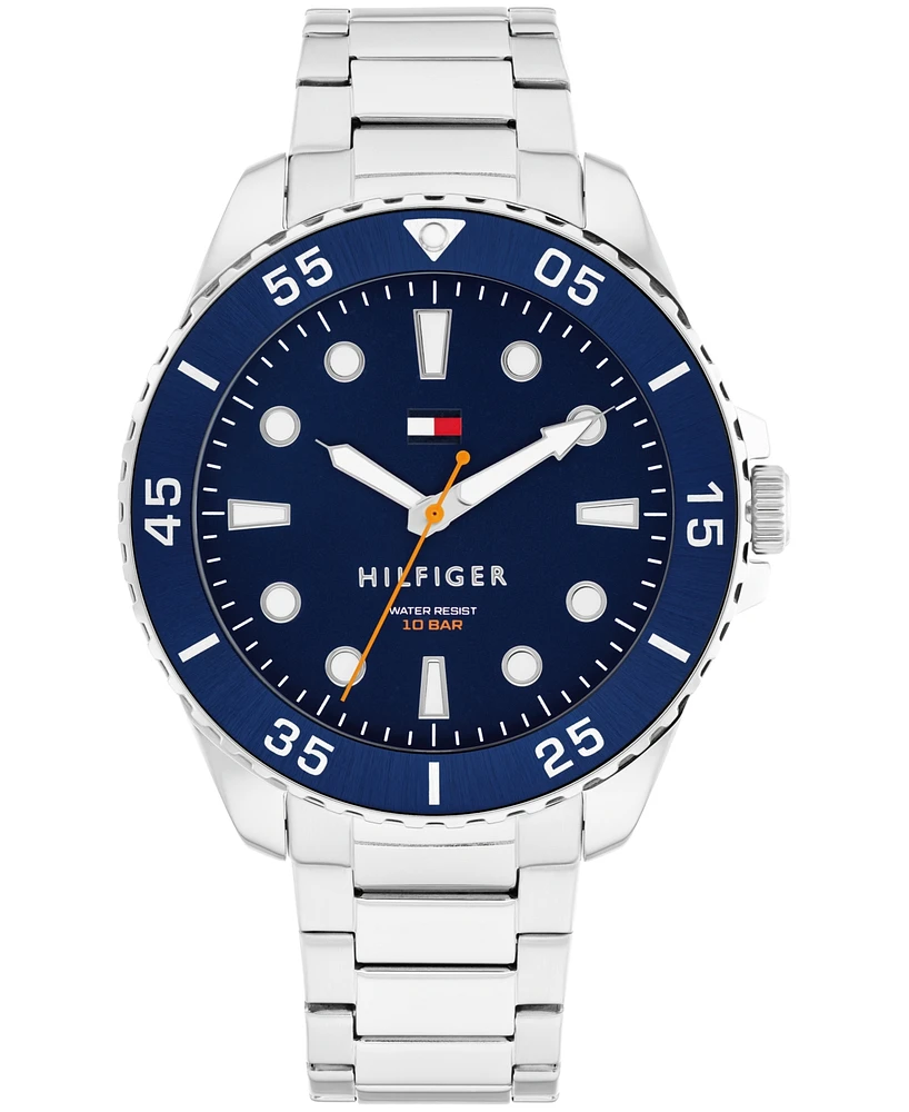 Tommy Hilfiger Men's Quartz Silver-Tone Stainless Steel Bracelet Watch