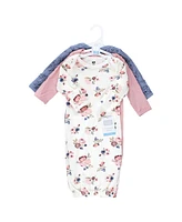 Hudson Baby Baby Girls Hudson Thermal Gown 3pk, Dusty Rose Floral, Newborn
