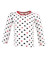 Hudson Baby Girls Long Sleeve T-Shirts Daddy Red Black, 18-24 Months