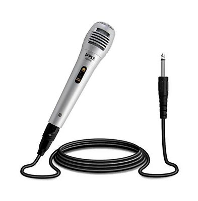 Pyle Dynamic Microphone Professional Moving Coil Handheld Mic with 6.5' Xlr Cable