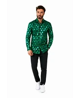 OppoSuits Men's St. Paddy's Day Shirt - Patrick's Party Wear Slim Fit Pats Green Long sleeve