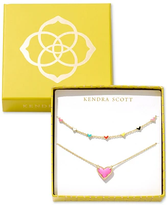 Kendra Scott 2-Pc. Set Pave Heart 19" Necklaces