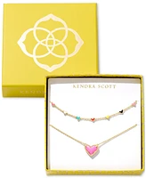 Kendra Scott 2-Pc. Set Pave Heart 19" Necklaces