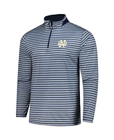 Colosseum Men's Navy Notre Dame Fighting Irish Striped Quarter-Zip Sweatshirt