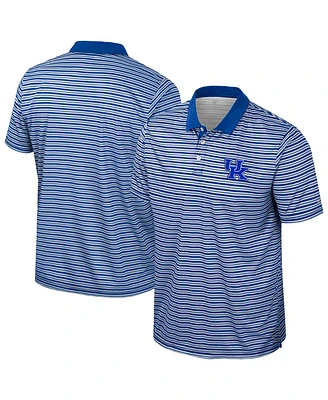 Colosseum Men's Royal Kentucky Wildcats Striped Polo Shirt