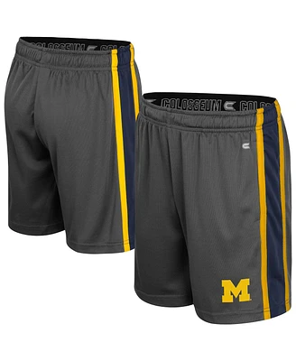 Colosseum Big Boys and Girls Charcoal Michigan Wolverines Ripple Shorts